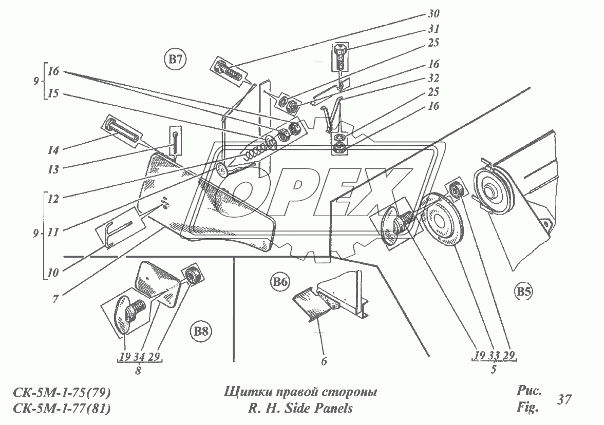 Щитки правой стороны 2